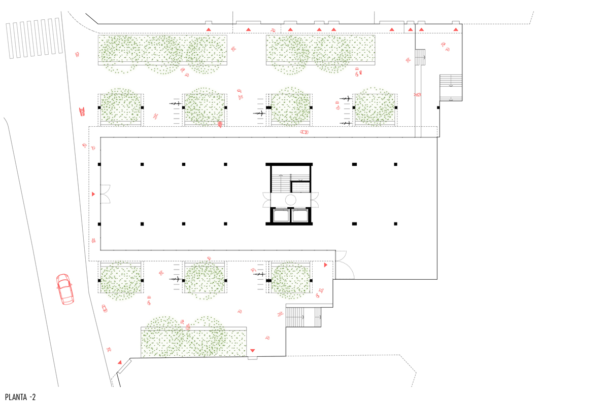 Plano de la reforma del Mercado de Ponteareas (Pontevedra), por Crudo Arquitectura