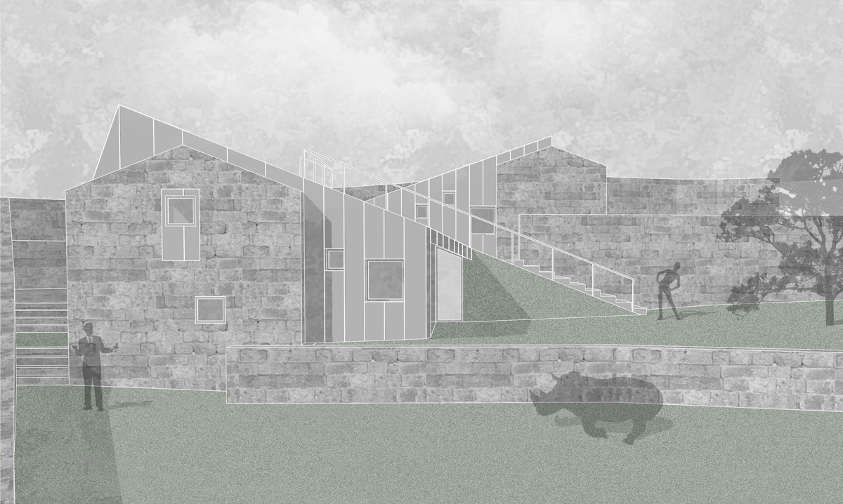 Render de la reforma de la vivienda de A Carriza, de Crudo Arquitectura