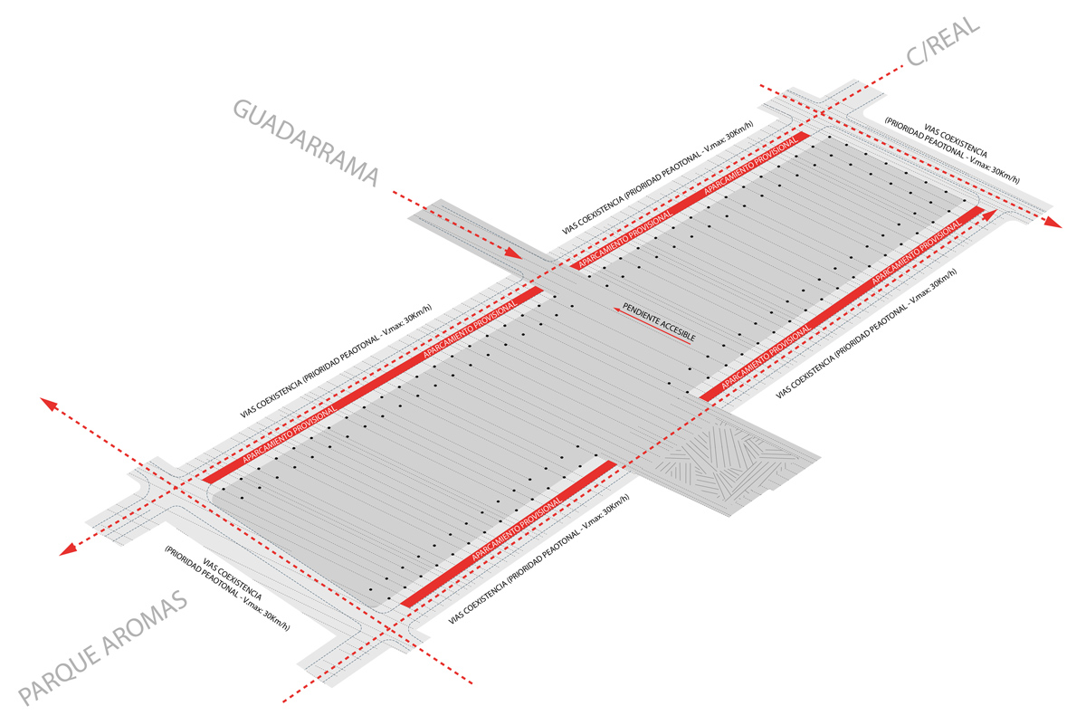 Detalle del plano acceso de la Plaza de los Belgas, por Crudo Arquitectura
