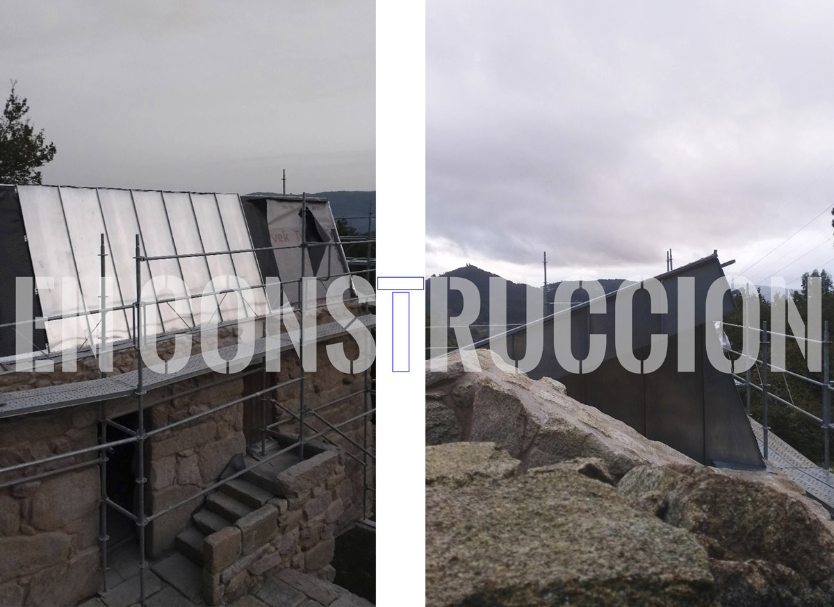 Construcción en curso de Vivienda en A Carriza, Pontevedra; soluciones constructivas minimalistas y acabados, por Crudo Arquitectura