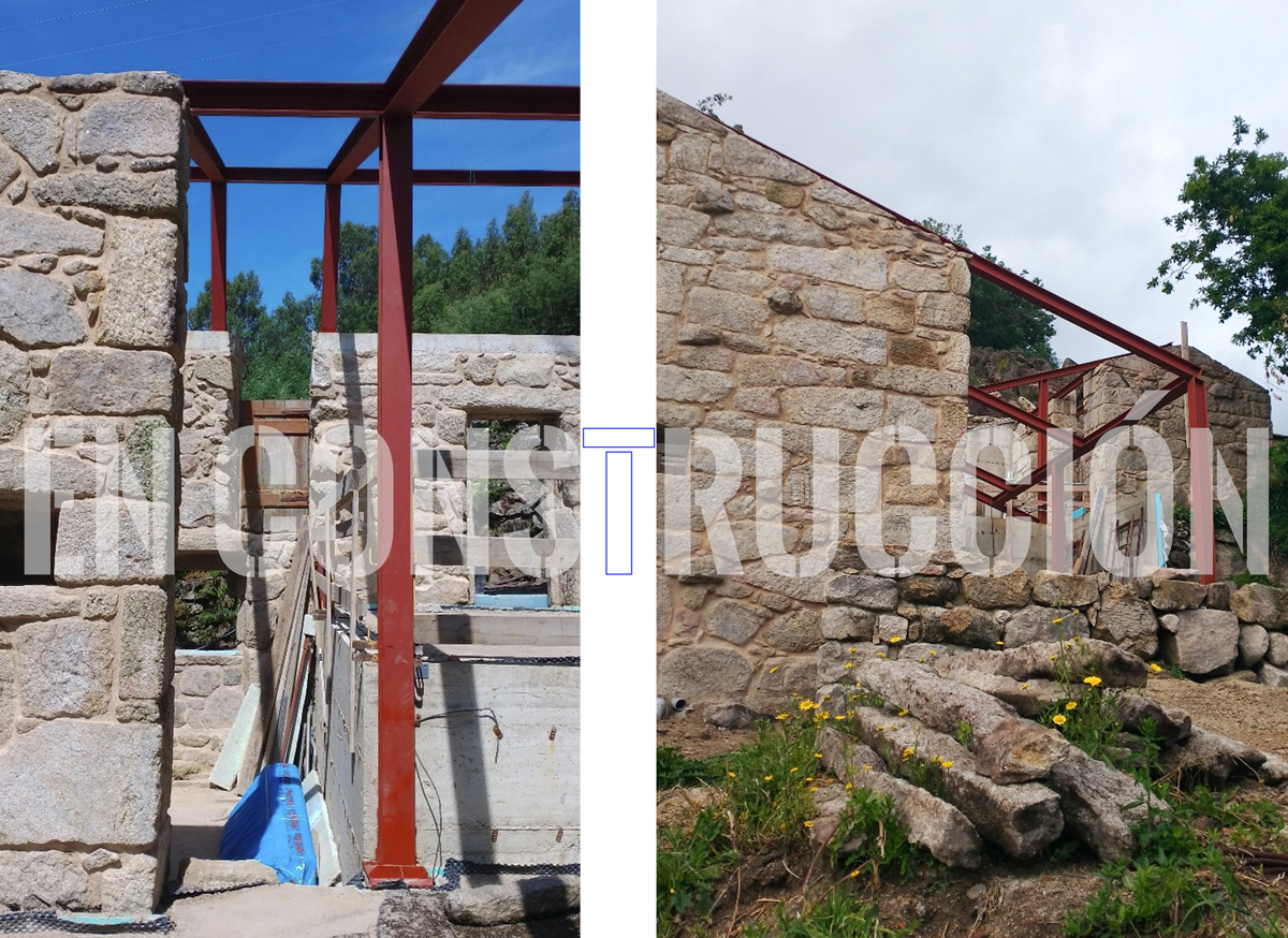 Construcción en curso de una vivienda contemporánea en A Carriza, Pontevedra
