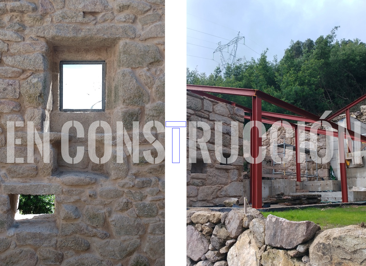 Construcción en curso de una vivienda contemporánea en A Carriza, Pontevedra