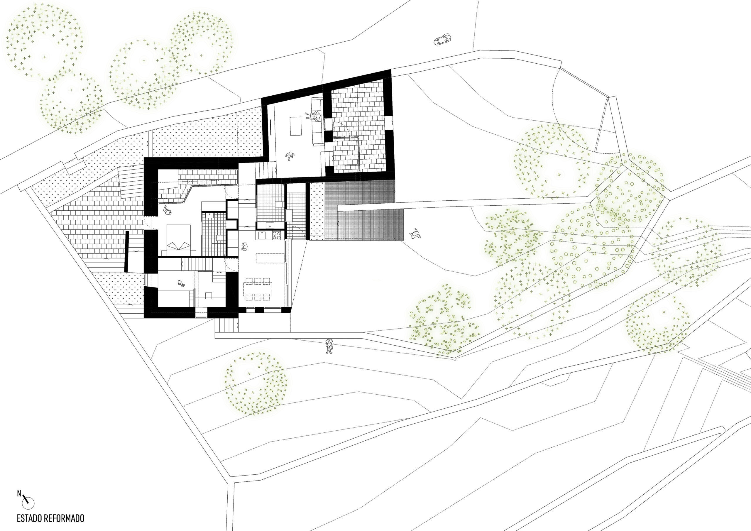 Vivienda unifamiliar A Carriza en Pontevedra: un proyecto de arquitectura premium que fusiona diseño contemporáneo e integración paisajística por Crudo Arquitectura