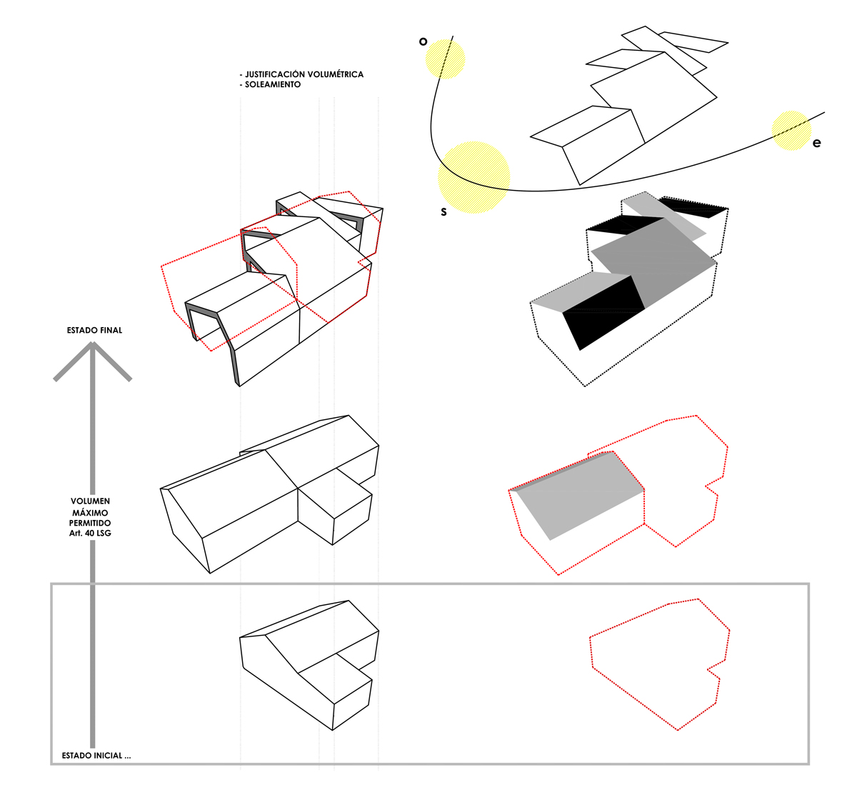 Diagrama del proyecto residencial A Carriza en Pontevedra, por Crudo Arquitectura